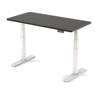 Bureau assis-debout électrique ElevatePlus cadre blanc, plateau noir