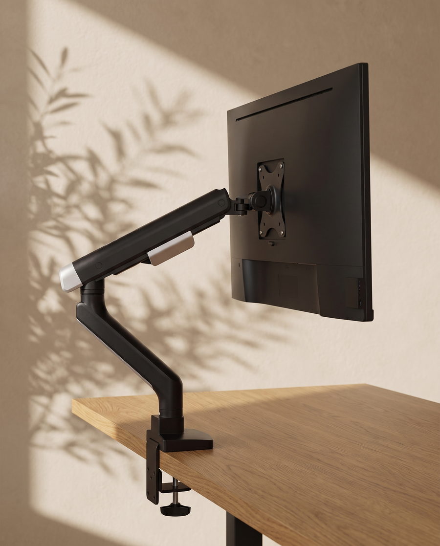 Support écran à bras articulé PROBYTE fixé sur un bureau