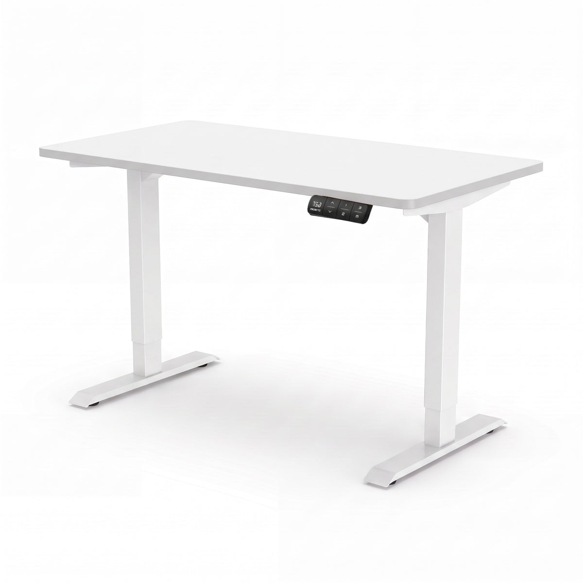 Bureau assis-debout ElevateOne, cadre blanc et plateau blanc