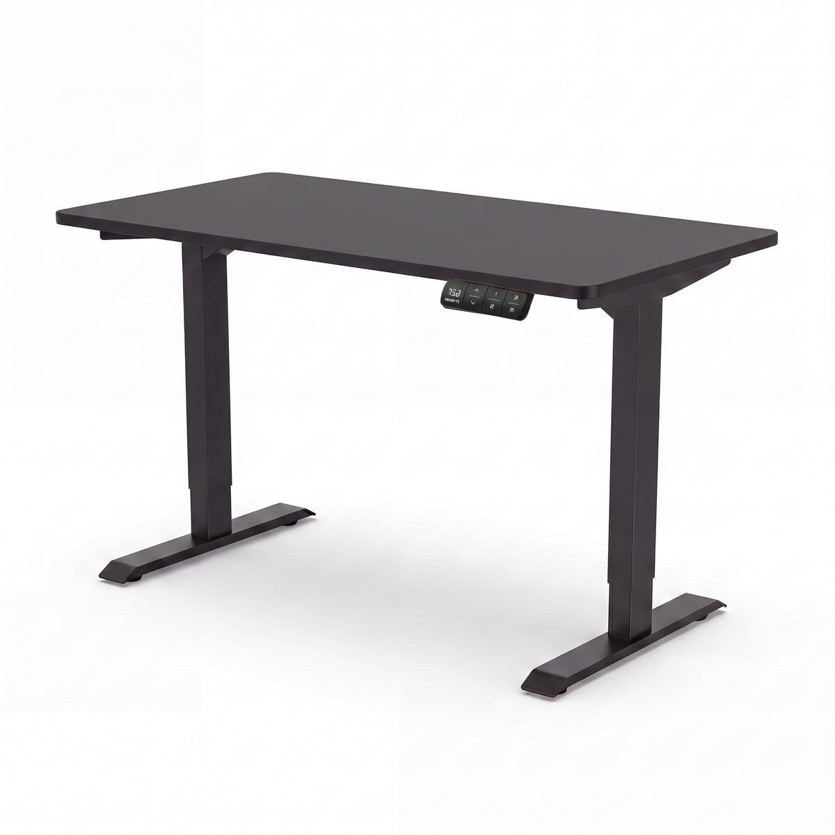 Bureau assis-debout ElevateOne, cadre noir et plateau noir