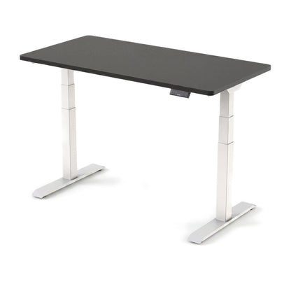 Bureau assis-debout ElevatePlus PROBYTE – cadre blanc, plateau noir