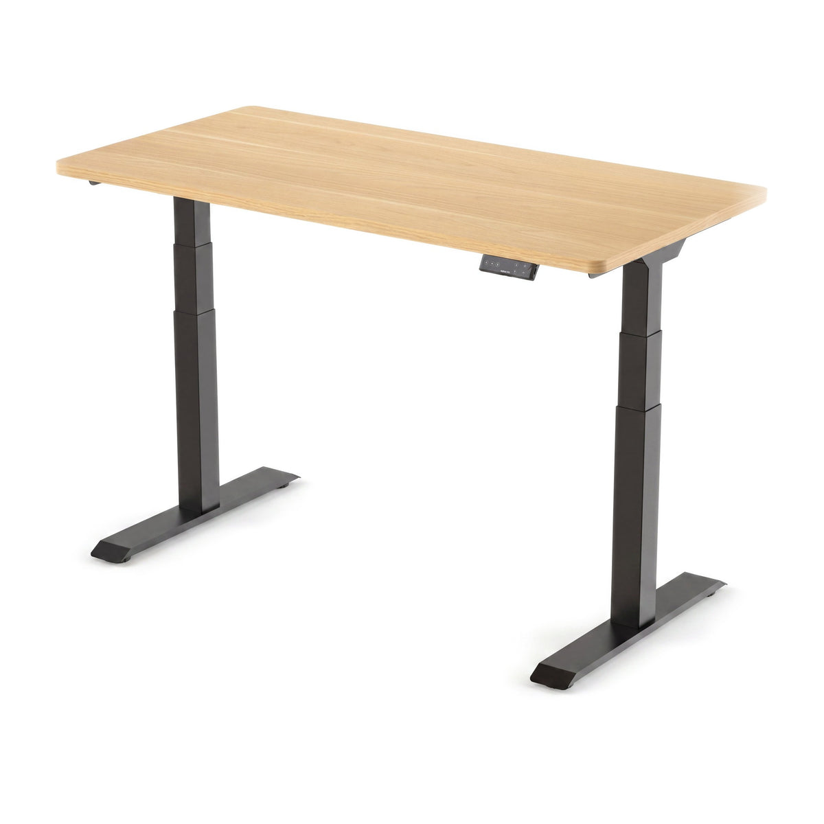 Bureau assis-debout ElevatePlus PROBYTE – cadre noir, plateau chêne