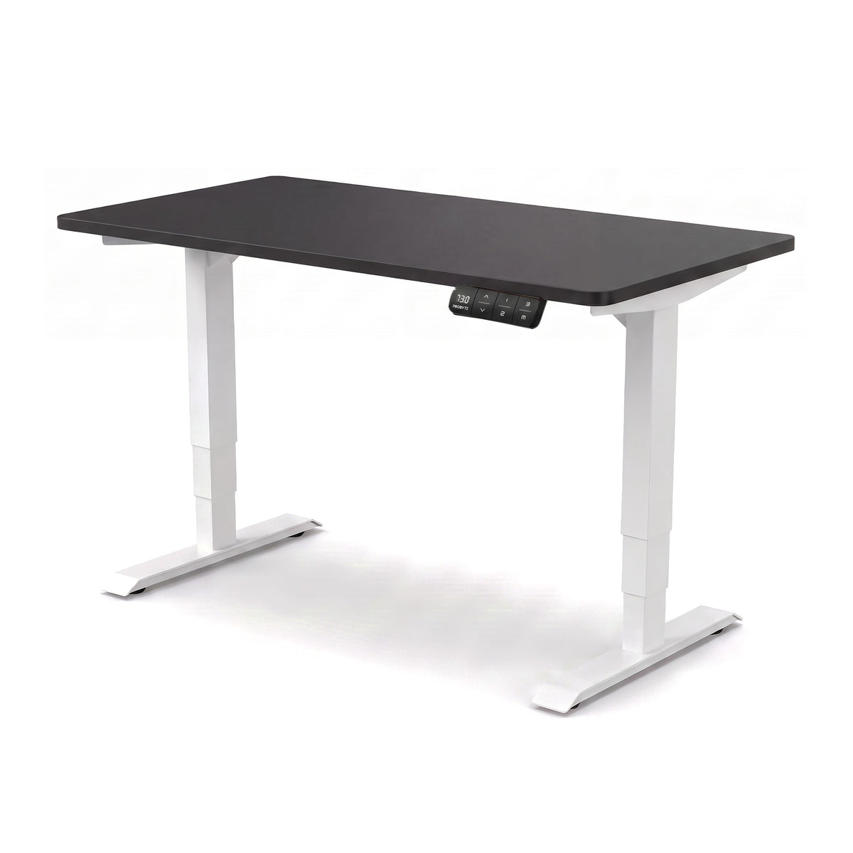 Bureau assis-debout ElevatePro PROBYTE – cadre blanc, plateau noir