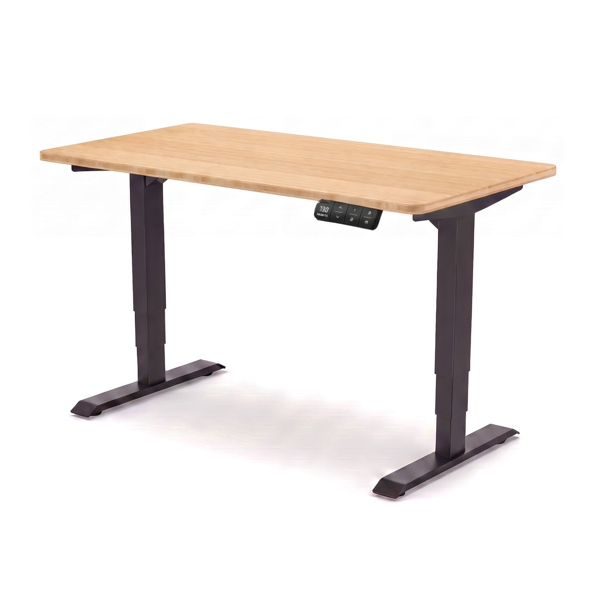 Bureau assis-debout ElevatePro PROBYTE – cadre noir, plateau bambou